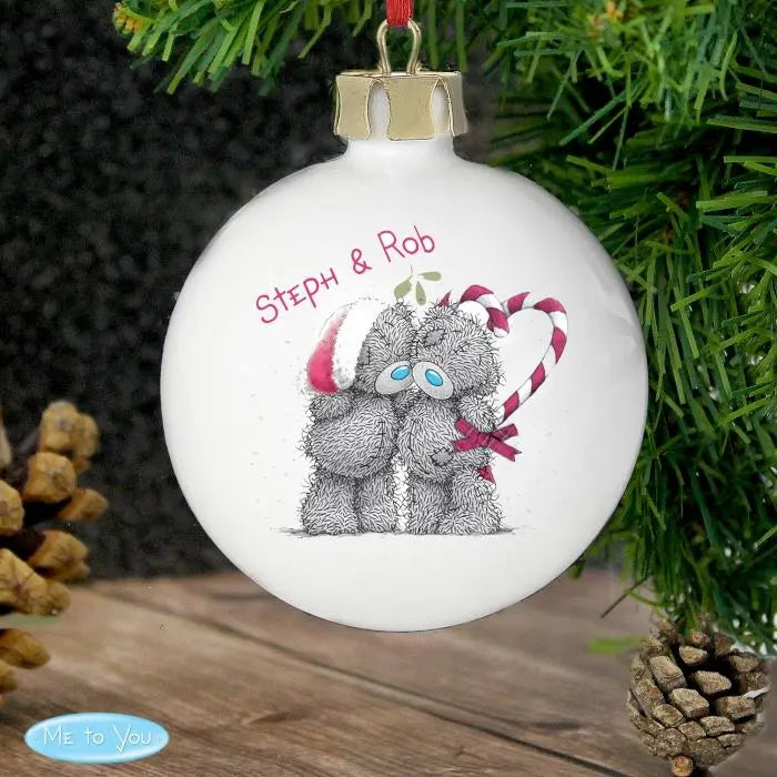 Personalised Me To You Couple Christmas Bauble - Gift Moments