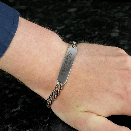 Personalised Mens Stainless Steel Chain Bracelet - Gift Moments