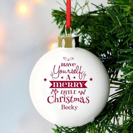 Personalised Merry Little Christmas Bauble - Gift Moments