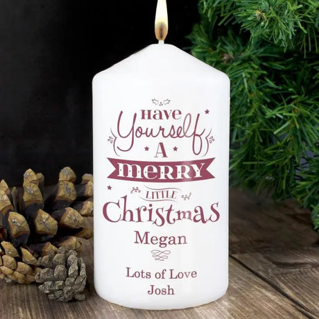 Personalised Merry Little Christmas Candle - Gift Moments