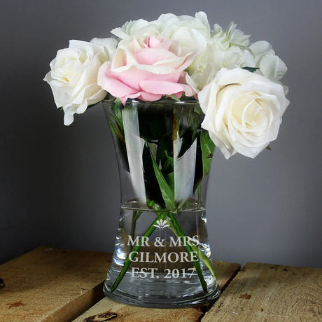 Personalised Message Bouquet Flowers Vase - Gift Moments