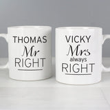 Personalised Mr Right & Mrs Always Right Mug Set - Gift Moments
