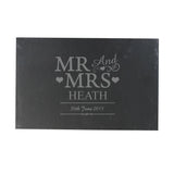 Personalised Mr & Mrs Heart Slate Placemat - Gift Moments