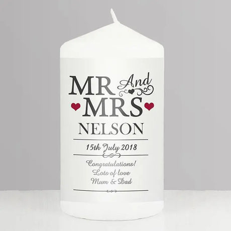 Personalised Mr and Mrs Candle - Gift Moments