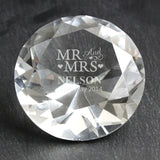 Personalised Mr and Mrs Diamond Paperweight - Gift Moments