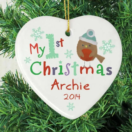 Personalised My 1st Christmas Heart Decoration - Gift Moments