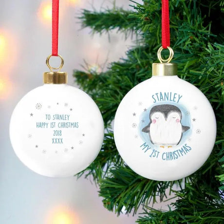 Personalised My 1st Christmas Pengiun Bauble - Gift Moments