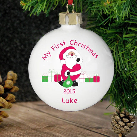 Personalised My First Christmas Santa Bauble - Gift Moments