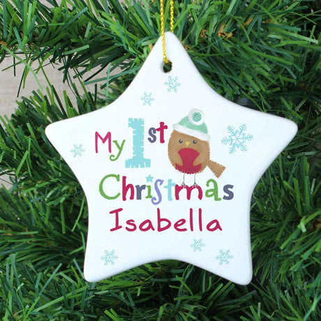 Personalised My First Christmas Star Decoration - Gift Moments