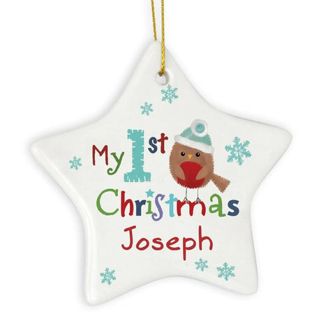 Personalised My First Christmas Star Decoration - Gift Moments