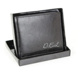 Personalised Name Black Leather Wallet - Gift Moments