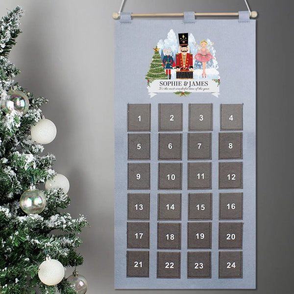 Personalised Nutcracker Advent Calendar In Silver Grey - Gift Moments