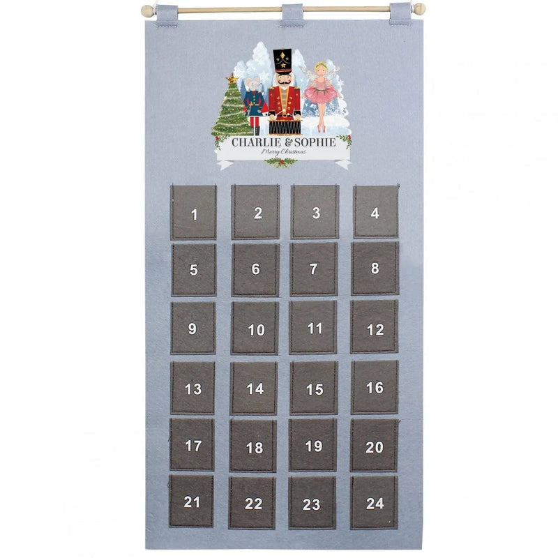 Personalised Nutcracker Advent Calendar In Silver Grey - Gift Moments
