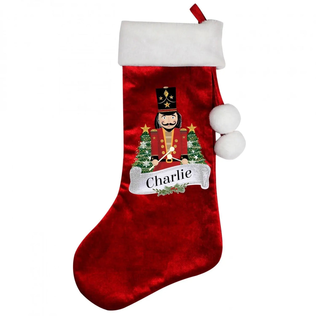 Personalised Nutcracker Luxury Red Stocking - Gift Moments