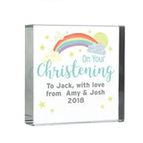 Personalised On Your Christening Crystal Token - Gift Moments