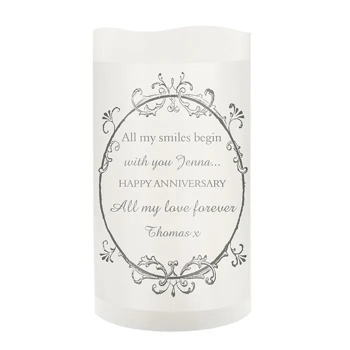 Personalised Ornate Swirl LED Candle - Gift Moments
