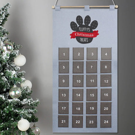 Personalised Pet Advent Calendar In Silver Grey - Gift Moments