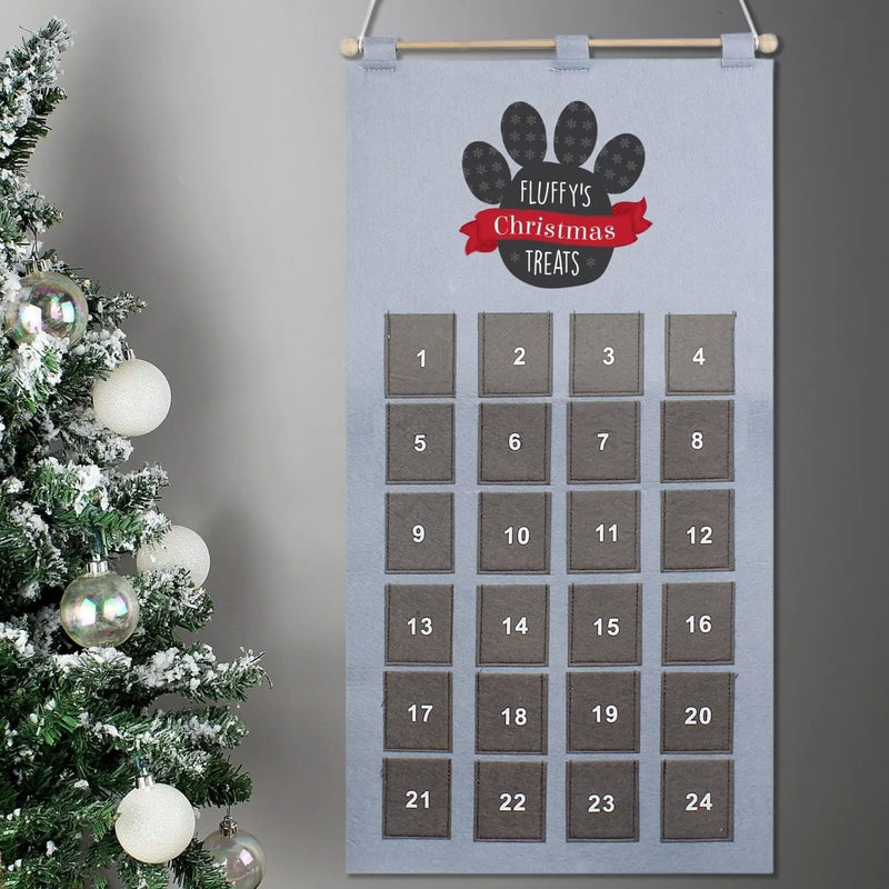 Personalised Pet Advent Calendar In Silver Grey - Gift Moments