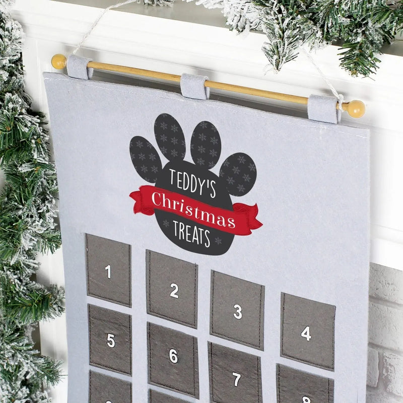 Personalised Pet Advent Calendar In Silver Grey - Gift Moments