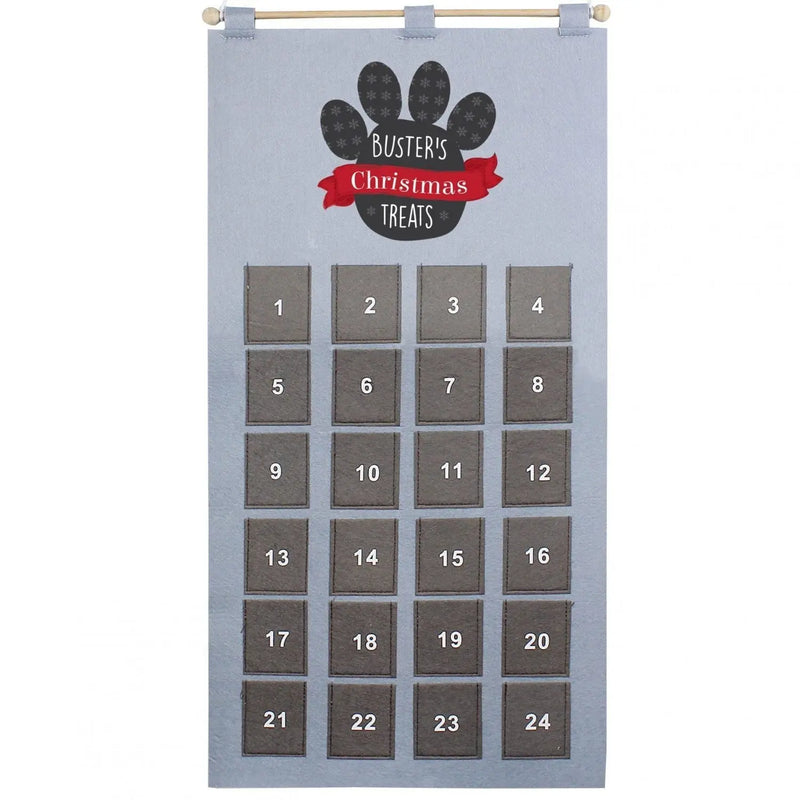 Personalised Pet Advent Calendar In Silver Grey - Gift Moments