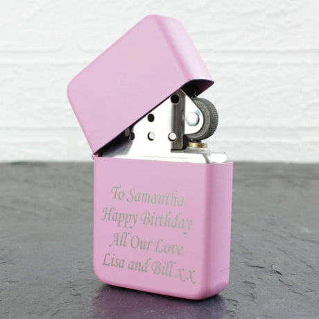 Personalised Pink Windproof Lighter - Gift Moments