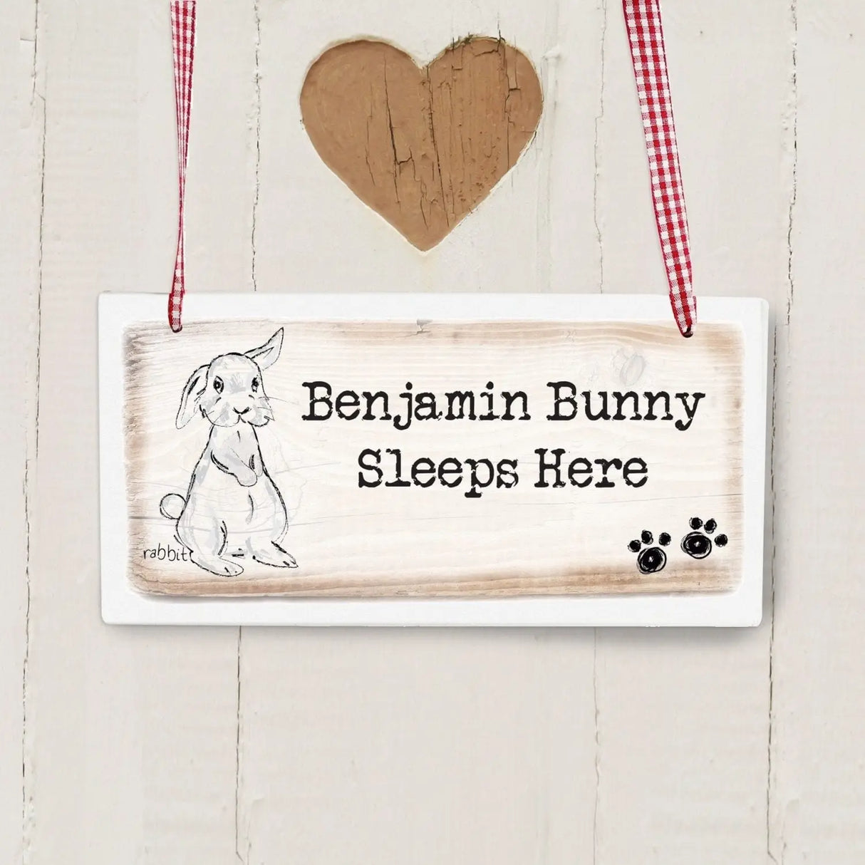 Personalised Rabbit Wooden Hanging Sign - Gift Moments