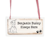 Personalised Rabbit Wooden Hanging Sign - Gift Moments