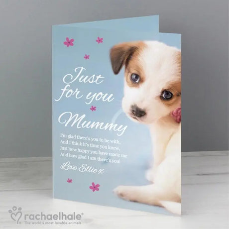 Personalised Rachael Hale 'Just for You' Puppy Card - Gift Moments