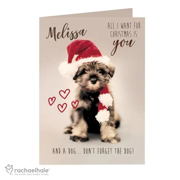 Personalised Rachael Hale Christmas Puppy Card - Gift Moments