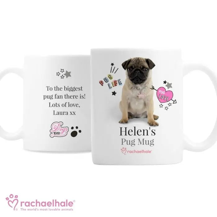 Personalised Rachael Hale Doodle Pug Mug - Gift Moments