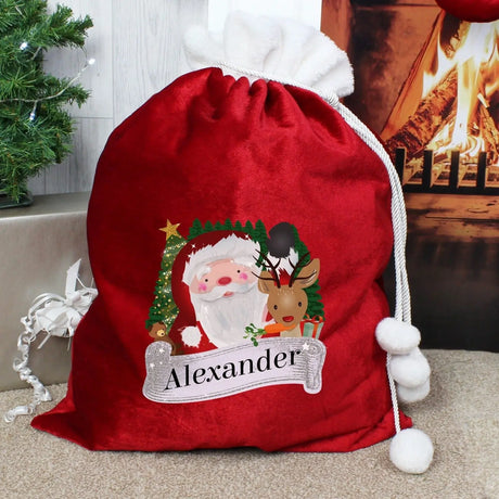 Personalised Red Christmas Santa Luxury Sack - Gift Moments