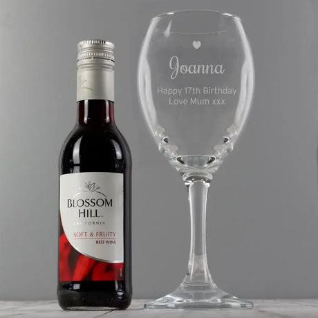 Personalised Red Wine & Heart Wine Glass Set - Gift Moments