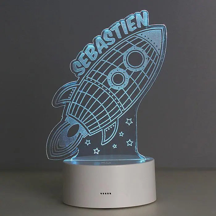 Personalised Rocket LED Colour Changing Night Light - Gift Moments