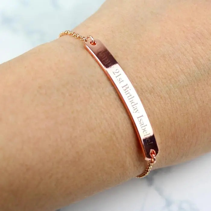 Personalised Rose Gold Tone ID Bracelet - Gift Moments