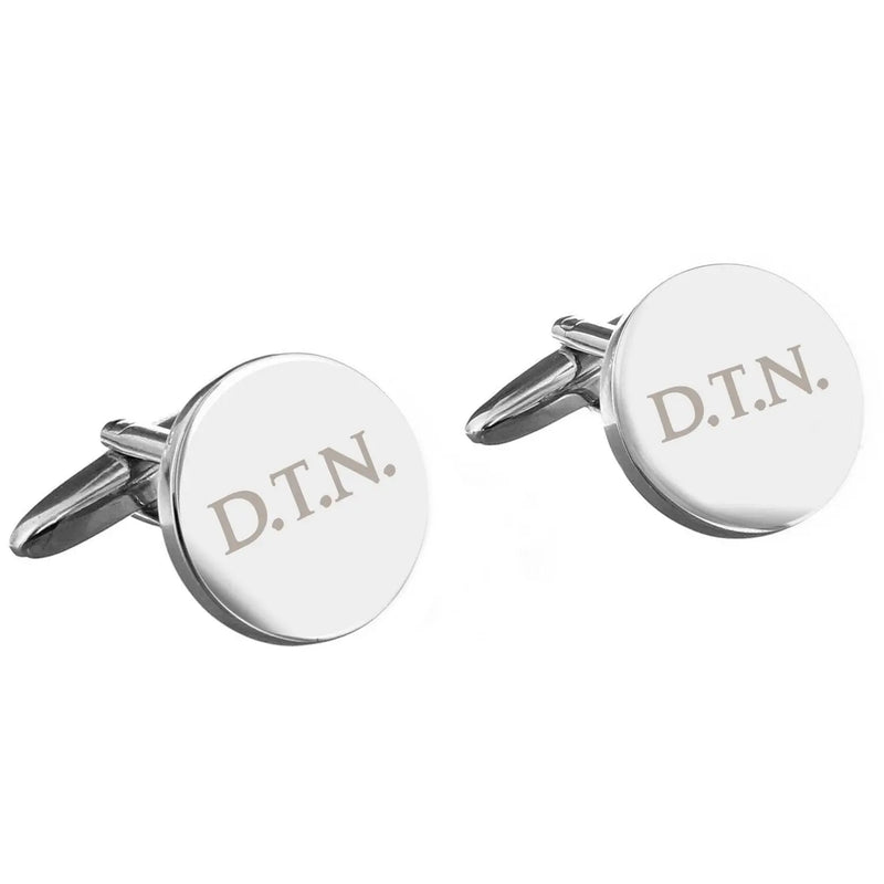 Personalised Round Silver Cufflinks - Gift Moments