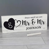 Personalised Rustic Chalk Countdown Wooden Block - Gift Moments
