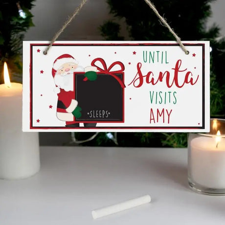 Personalised Santa Christmas Chalk Countdown Sign - Gift Moments