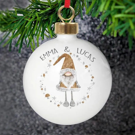 Personalised Scandinavian Christmas Gnome Bauble - Gift Moments