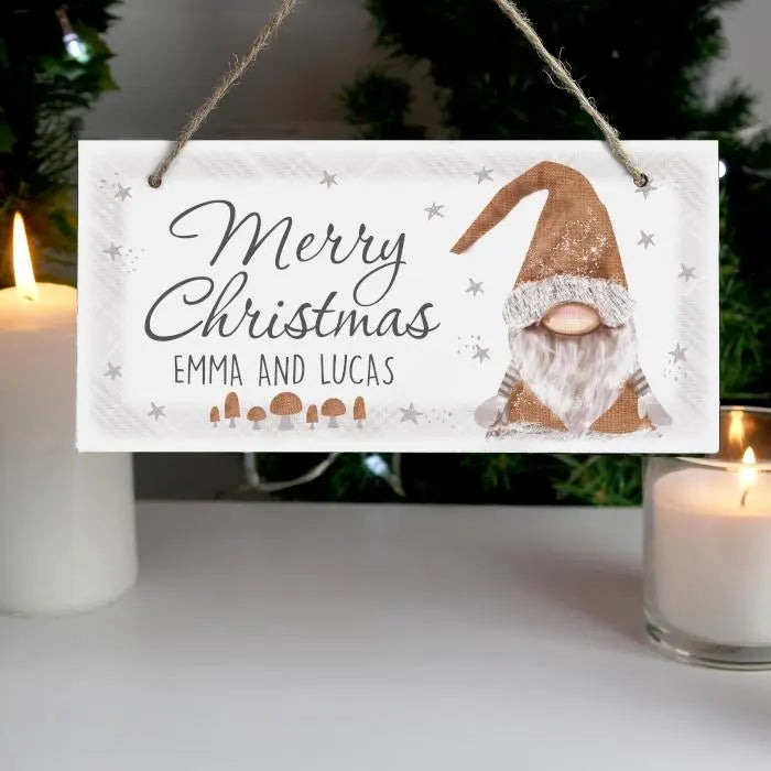 Personalised Scandinavian Gnome Wooden Sign - Gift Moments