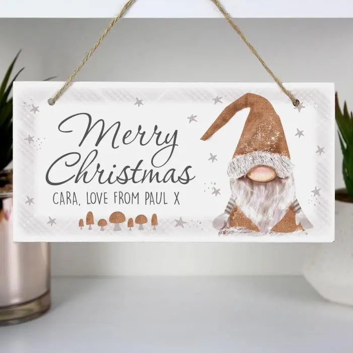 Personalised Scandinavian Gnome Wooden Sign - Gift Moments