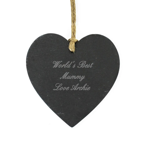 Personalised Script Font Slate Heart - Gift Moments