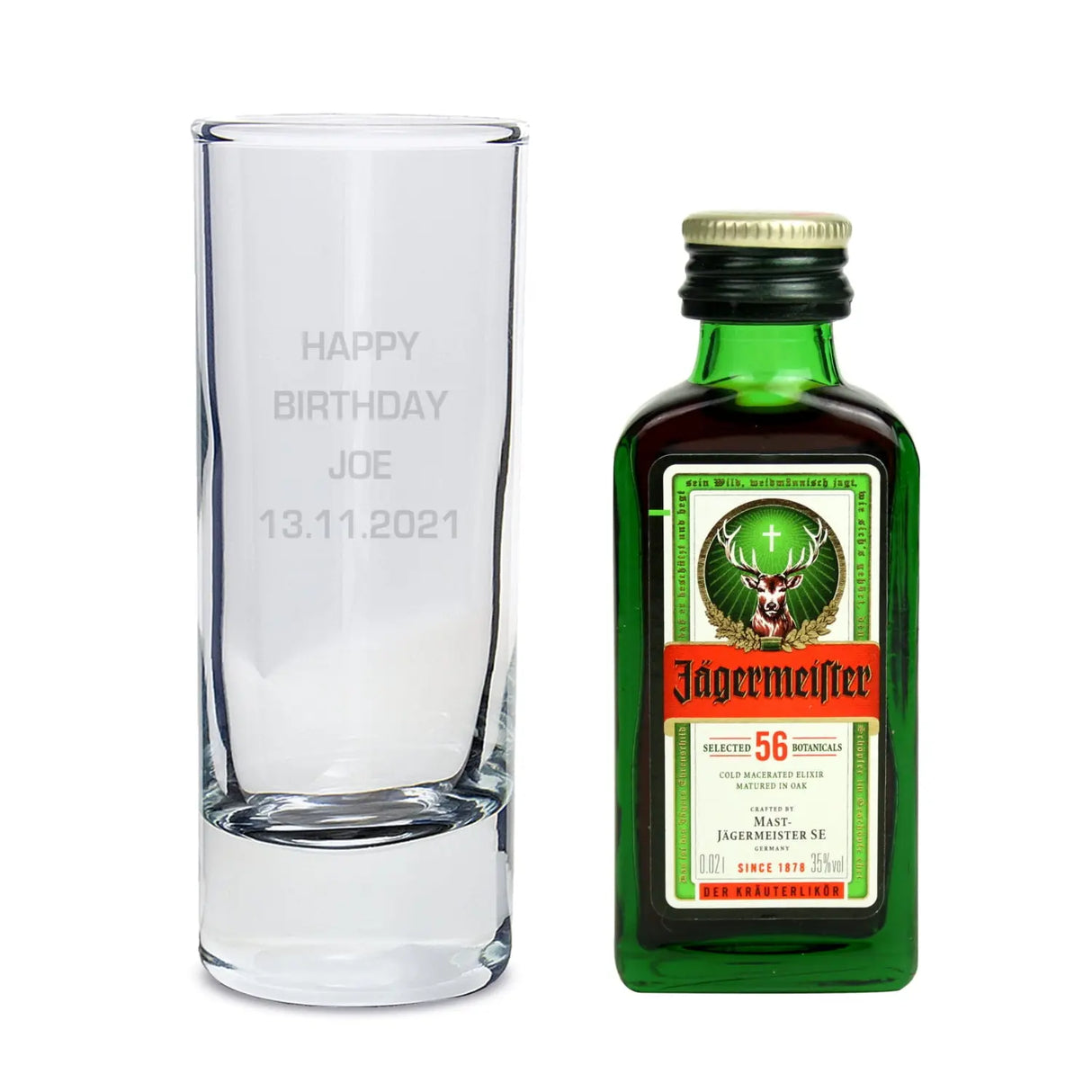 Personalised Shot Glass and Jagermeister Gift Set - Gift Moments