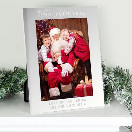 Personalised Silver 5x7 Merry Christmas Photo Frame - Gift Moments