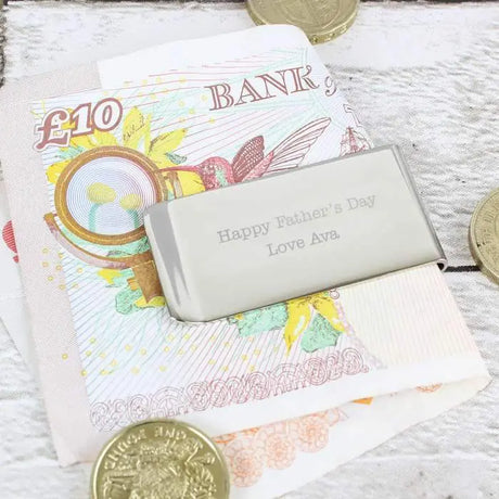 Personalised Silver Any Message Money Clip - Gift Moments