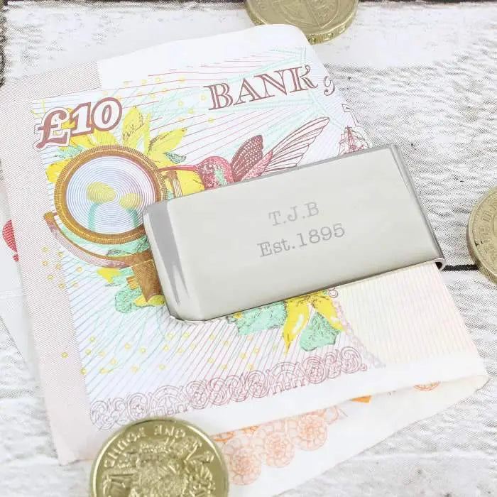 Personalised Silver Any Message Money Clip - Gift Moments