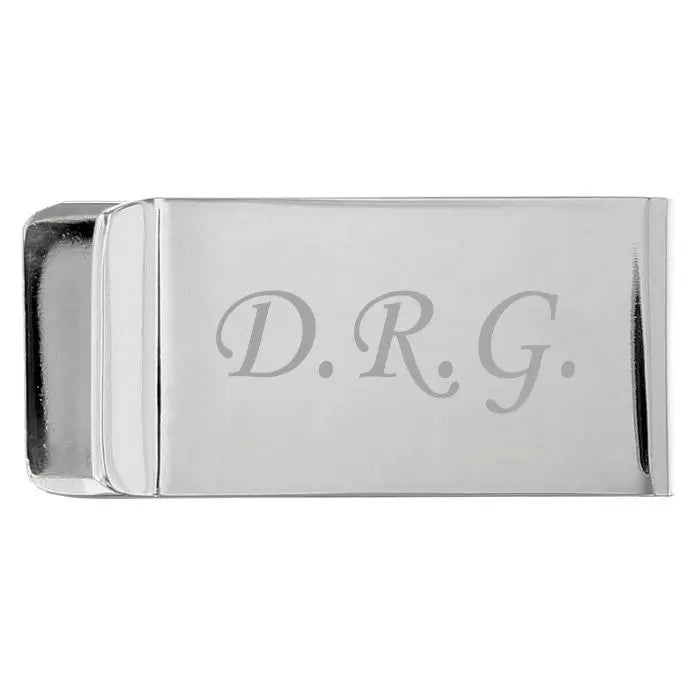 Personalised Silver Initials Money Clip - Gift Moments