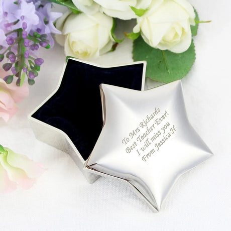 Personalised Silver Plated Star Trinket Box - Gift Moments
