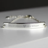 Personalised Silver Tone Heart ID Bracelet - Gift Moments