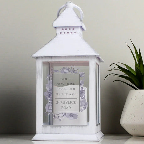 Personalised Soft Watercolour White Lantern - Gift Moments