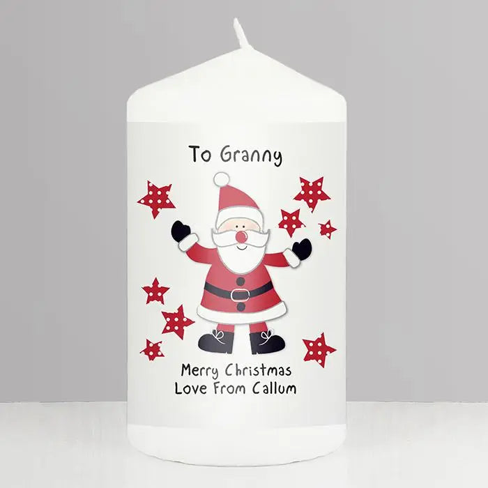 Personalised Spotty Santa Candle - Gift Moments